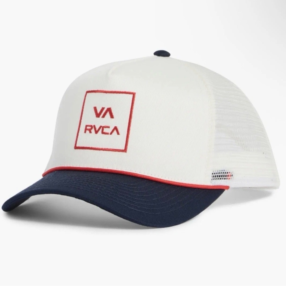 RVCA White and Navy Trucker Hat